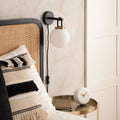 Black Plug in Wall Light