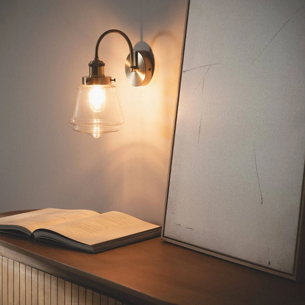 Brass and Glass Wall Lights